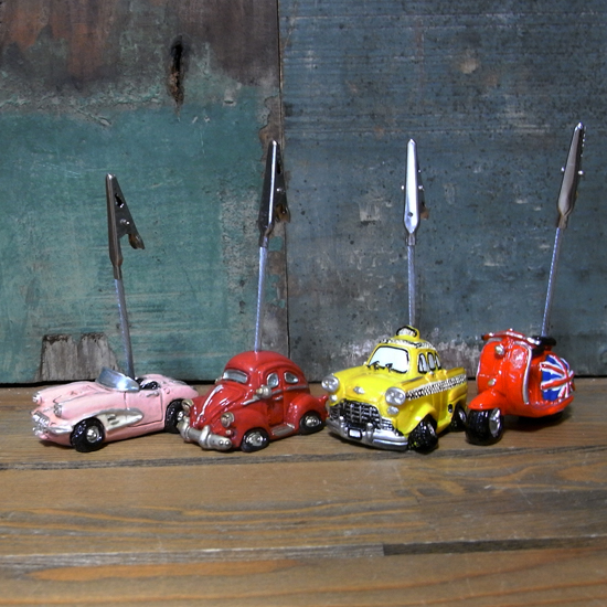 オールディーズ カードスタンド メモスタンド車　アメリカン雑貨