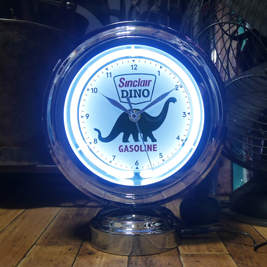 シンクレア ガスランプ ネオンクロック 置時計 　アメリカン雑貨