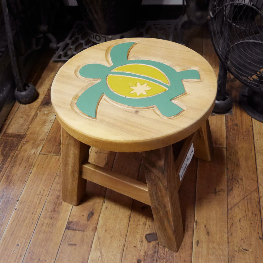 ウッドスツール ホヌ 椅子ラウンドスツールハワイアン　ガーデニング雑貨