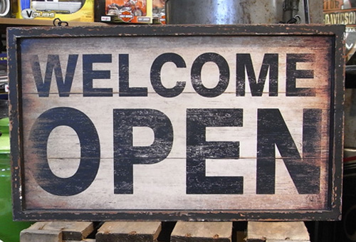 サインボード　アンティークタイプウッド看板【オープン/クローズ】インテリア雑貨